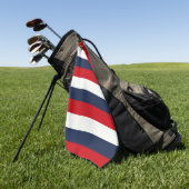 赤白青ストライプ ゴルフタオル (グリーン)