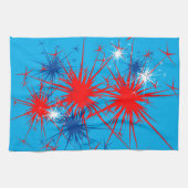 赤白青スパークス愛国花火の休日 キッチンタオル (横)