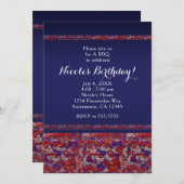 赤白青スパークル シーケンスパーティー招待状 招待状 (正面/裏面)