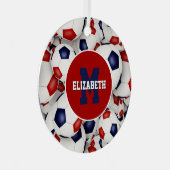 赤白青スパーソナライズされたポーザ メタルオーナメント (正面右)
