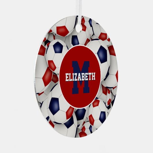 赤白青スパーソナライズされたポーザ メタルオーナメント (正面右)