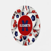 赤白青スパーソナライズされたポーザ メタルオーナメント (正面左)
