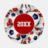 赤白青スパーソナライズされたポーザ メタルオーナメント (裏面)