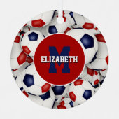 赤白青スパーソナライズされたポーザ メタルオーナメント (正面)