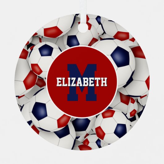 赤白青スパーソナライズされたポーザ メタルオーナメント (正面)