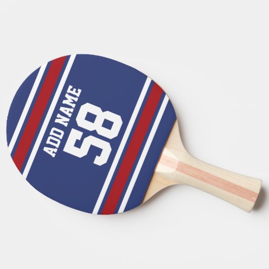 赤白青スポーツジャージー名前をカスタムする番号 卓球ラケット (横)