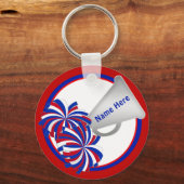 赤白青チアリーティングキーホルダー パーソナライズされた キーホルダー (裏面)