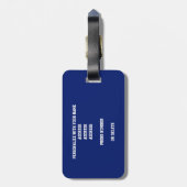 赤白青チームカラーズモノグラムバスケットボール ラゲッジタグ (裏面縦)