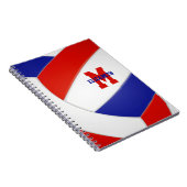 赤白青チームカラー女の子の男の子バレーボール ノートブック (右側)