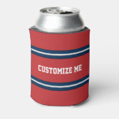 赤白青チームジャージストライプーのカスタマイズ 缶クーラー (缶裏面)