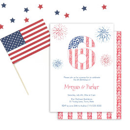 赤白青ツインズ6thバースデーパーティー 招待状