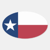 赤白青テキサス州国旗 楕円形シール (正面)