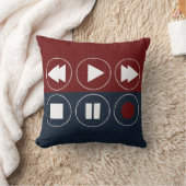 赤白青テクニカルアイコン巻き戻し早送り クッション (ブランケット)