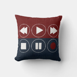 赤白青テクニカルアイコン巻き戻し早送り クッション