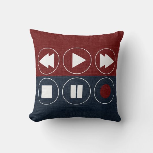 赤白青テクニカルアイコン巻き戻し早送り クッション (正面)