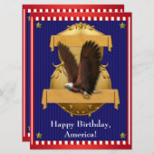 赤白青ハゲ・イーグル愛国心7月4日 招待状 (正面/裏面)