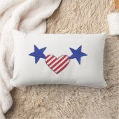 赤白青ハート星とストライプ枕 ランバークッション (ブランケット)