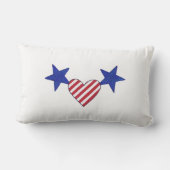 赤白青ハート星とストライプ枕 ランバークッション (裏面)