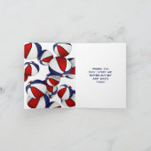 赤白青バスケットボール女の子の誕生日 カード (内部)