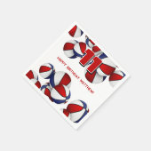 赤白青バスケットボール子供スポーツパーティー スタンダードカクテルナプキン (角)