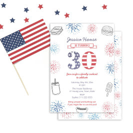 赤白青バックヤードファミリー30th誕生日パーティー 招待状