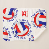 赤白青バレーボールコート幸せ場 シェルパブランケット (正面(横))