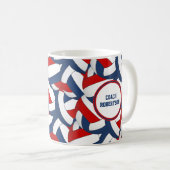 赤白青バレーボールチームの色コーチのギフト コーヒーマグカップ (正面右)