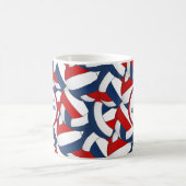 赤白青バレーボールチームの色コーチのギフト コーヒーマグカップ (中央)