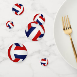 赤白青バレーボールチームの色スポーツパーティー コンフェッティ