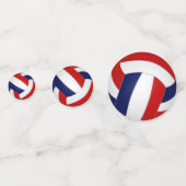 赤白青バレーボールチームの色スポーツパーティー コンフェッティ (正面)