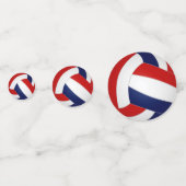 赤白青バレーボールチームの色スポーツパーティー コンフェッティ (裏面)