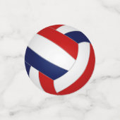 赤白青バレーボールチームの色スポーツパーティー コンフェッティ (スモール正面)