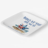 赤白青バーベキュービーチ ペーパープレート (傾斜あり)