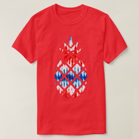 赤白青パイナップルUSA独立記念日7月 Tシャツ (デザイン正面)