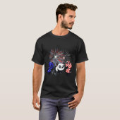 赤白青パンダ花火愛国の四旬節 Tシャツ (正面フル)