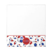 赤白青パーソナライズされた球 ノートパッド (正面)