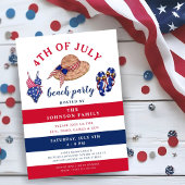 赤白青ビーチパーティー7月4日 招待状