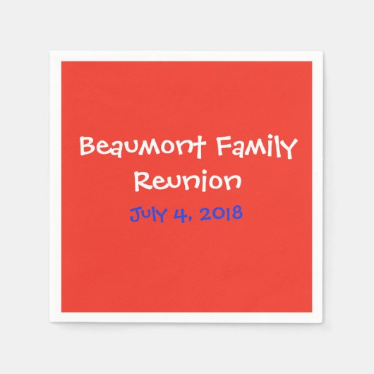 赤白青ファミリー懇親会 スタンダードカクテルナプキン (正面)