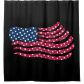赤白青フラグデザイン シャワーカーテン (正面)
