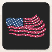 赤白青フラグデザイン スクエアペーパーコースター (正面)