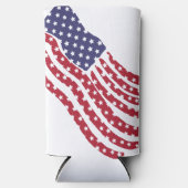 赤白青フラグデザイン スリム缶クーラー (正面)