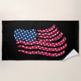 赤白青フラグデザイン ビーチタオル