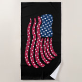 赤白青フラグデザイン ビーチタオル (正面)