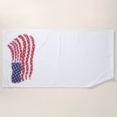 赤白青フラグデザイン ビーチタオル (正面)