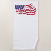 赤白青フラグデザイン ビーチタオル (正面)