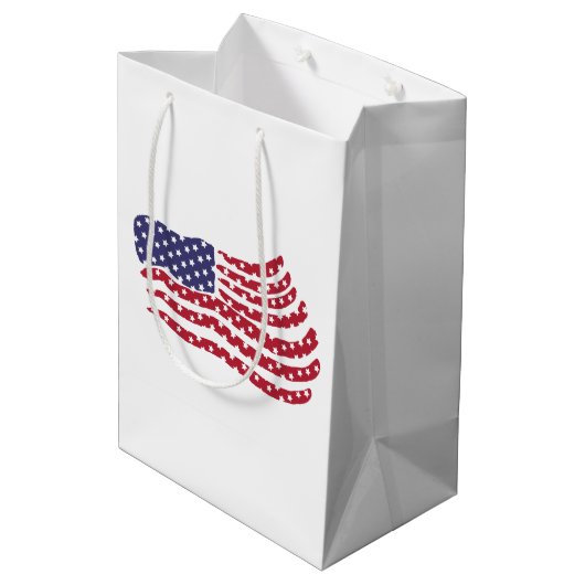 赤白青フラグデザイン ミディアムペーパーバッグ (裏面アングル)