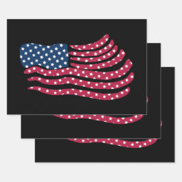 赤白青フラグデザイン ラッピングペーパーシート