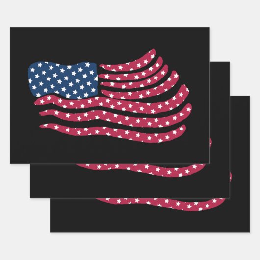 赤白青フラグデザイン ラッピングペーパーシート (セット)