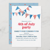赤白青フラグ7月4日パーティの招待状 招待状 (正面/裏面)