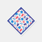 赤白青フリップフロップ水着パターン スタンダードカクテルナプキン (角)